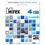 4GB MIREX MicroSD class4 SDHC  4607001206736 - Магазин "Игровой Мир" - Приставки, игры, аксессуары. Екатеринбург