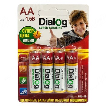 Батарея Dialog LR6-4B (4хАА) - Магазин "Игровой Мир" - Приставки, игры, аксессуары. Екатеринбург