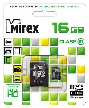 16GB MIREX MicroSD class10 + адаптер SD - Магазин "Игровой Мир" - Приставки, игры, аксессуары. Екатеринбург