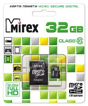 32GB MIREX MicroSD class10 + адаптер - Магазин "Игровой Мир" - Приставки, игры, аксессуары. Екатеринбург